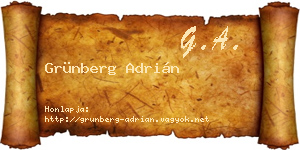 Grünberg Adrián névjegykártya